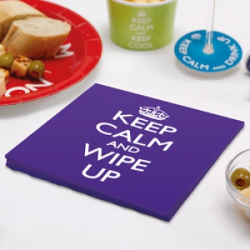 Papierservietten Keep Calm - lila