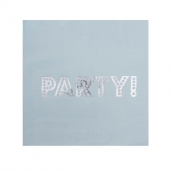 Baby Blue & Silver Foil PARTY Napkins - Pastel Perfection