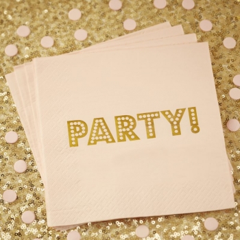 Papierservietten Party Pastel Perfection - gold/rosa