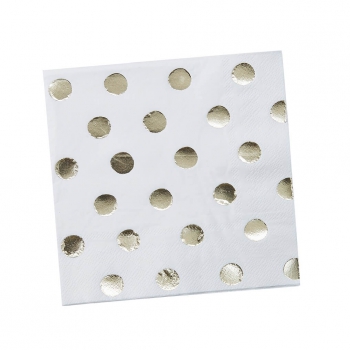 Gold Foiled Polka Dot Paper Napkins - Pick and Mix