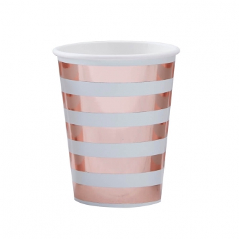 Mint & Rose Gold Paper Cups - Hello World