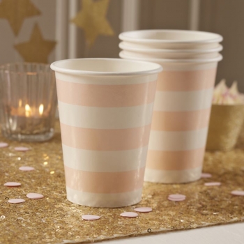 Party-Becher Pastel Perfection - rosa/weiß