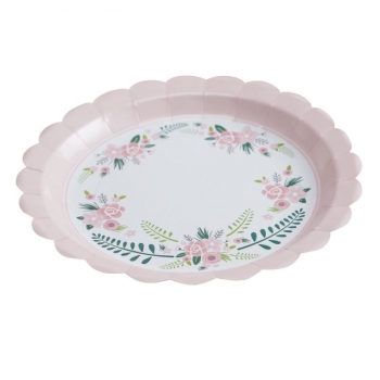 Pink Paper Plates - Floral Fancy