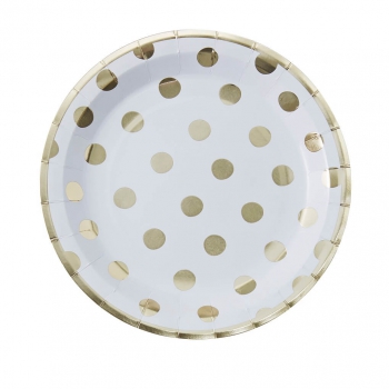 Gold Foiled Polka Dot Paper Plates - Pick and Mix