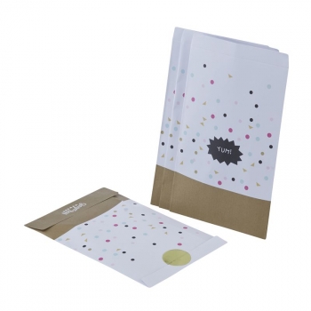 'YUM' Party Bags & Gold Stickers - Confetti Party