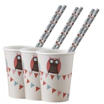 Paper Cups - Patchwork Owl