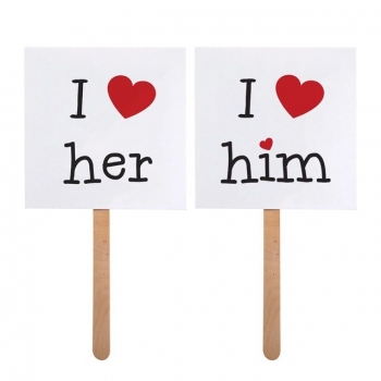 Photo Booth Accessoires - I love her / him