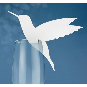 Platzkarten fürs Glas - Kolibri - weiß