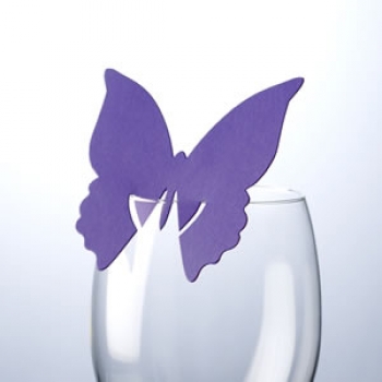 Platzkarten fürs Glas - Schmetterling - lila