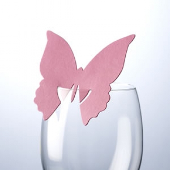 Platzkarten fürs Glas - Schmetterling - pink