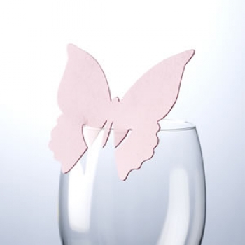 Platzkarten fürs Glas - Schmetterling - rosa