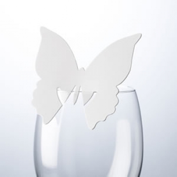 Platzkarten fürs Glas - Schmetterling - weiß