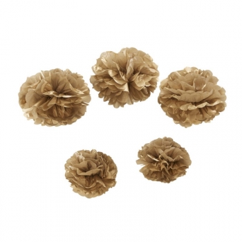 Tissue Paper Pom Poms - Metallic Gold - Pastel Perfection