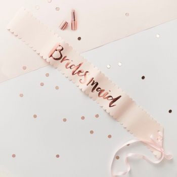 Pink and Rose Gold Bridesmaid Sashes - 2 Pack - Team Bride