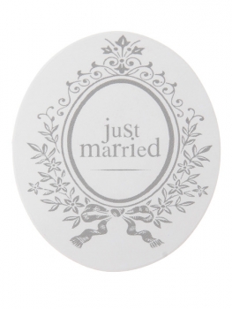 Sticker Just Married 50er - weiß