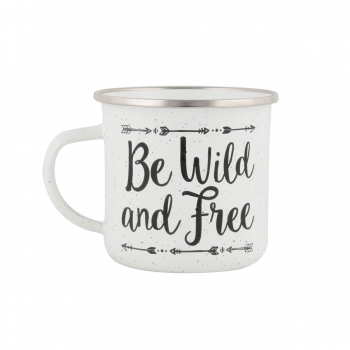 Tasse "Be Wild And Free" Emaille
