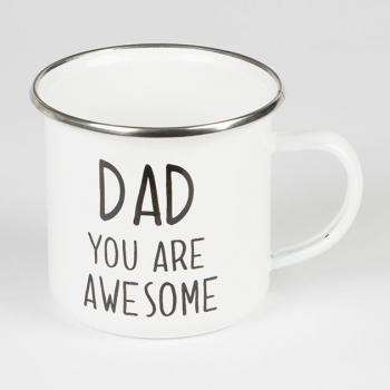 Tasse Dad You Are Awesome Emaille - schwarz/weiß