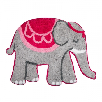 Teppich / Vorleger Mandala Elefant - grau/rosa