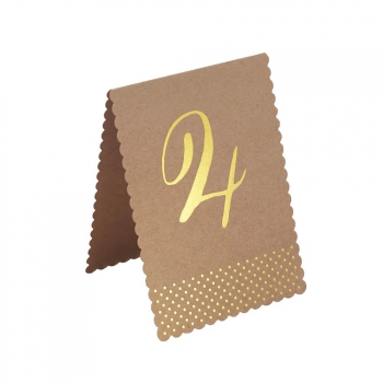 Gold Foiled Table Numbers - Kraft Perfection