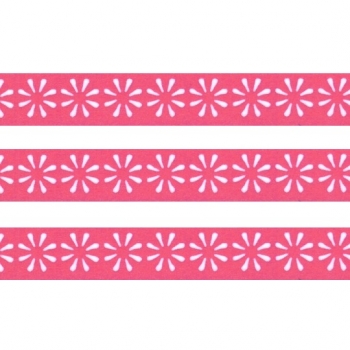 Washi Masking Tape Blumen - weiß/pink