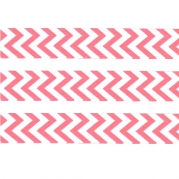 Washi Masking Tape Chevron - weiß/rosa