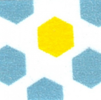 Washi Masking Tape Hexagon - blau/gelb/weiß