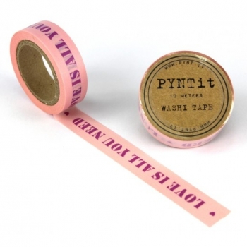 Washi Masking Tape Love Is All You Need - lila/rosa