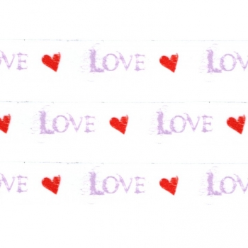 Washi Masking Tape Love - lila/rot/weiß