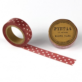 Washi Masking Tape Punkte - weiß/rot