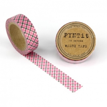 Washi Masking Tape Quadrate - pink/schwarz