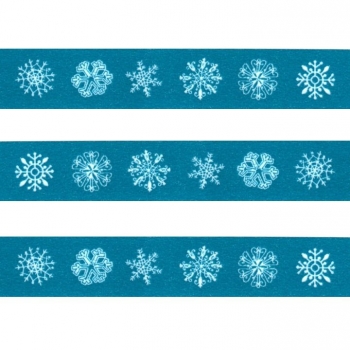 Washi Masking Tape Snowflakes - white/blue