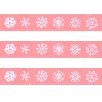 Washi Masking Tape Snowflakes - white/babypink