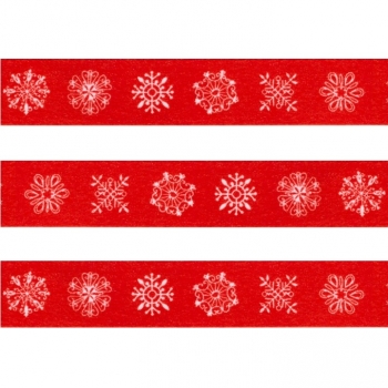 Washi Masking Tape Snowflakes - white/red