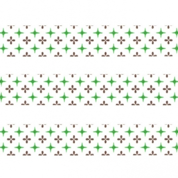 Washi Masking Tape Stars/Flowers - green/brown/white