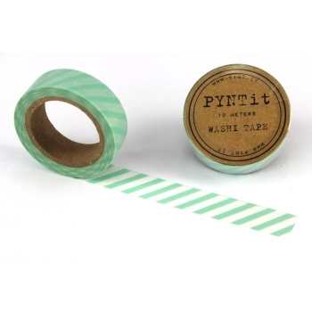 Washi Masking Tape Streifen - mint/weiß