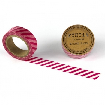 Washi Masking Tape Stripes - pink/white