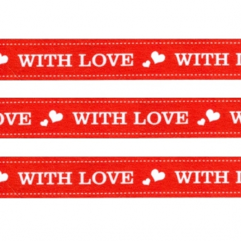 Washi Masking Tape With Love - white/red