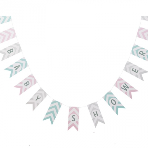 Baby Shower Bunting - Chevron Divine