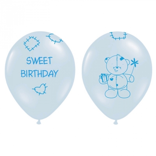 Strong Balloons 30 cm, Pastel Baby Blue "Sweet birthday", 6 pcs