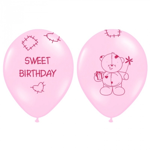 Strong Balloons 30 cm, Pastel Baby Pink "Sweet birthday", 6 pcs