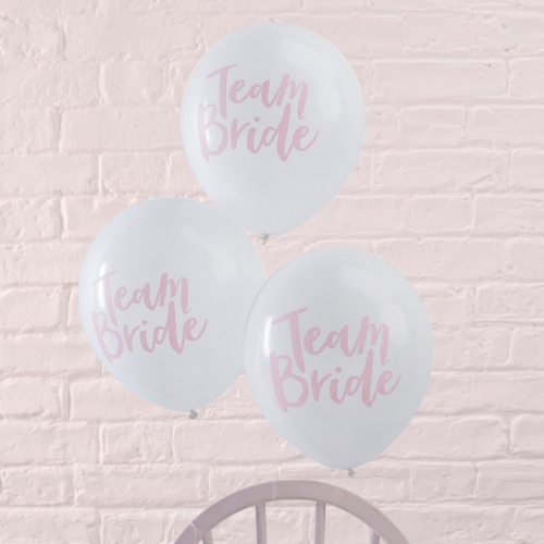 Pink & White Hen Party Balloons - Team Bride