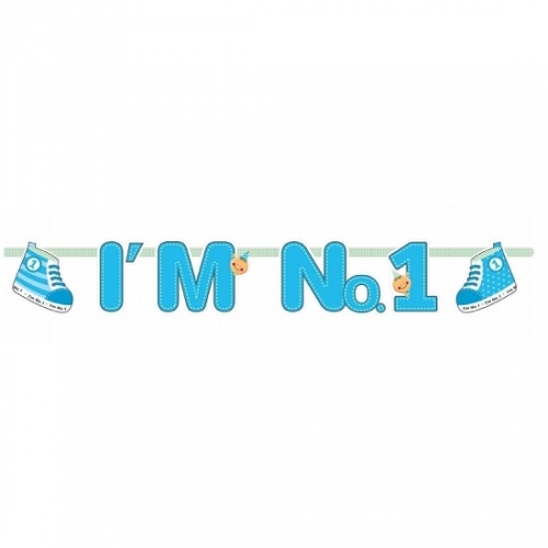 Blue birthday banner "I'm No. 1"