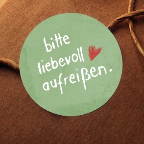 Sticker "bitte liebevoll aufreißen" (please lovingly tear) 24 pieces