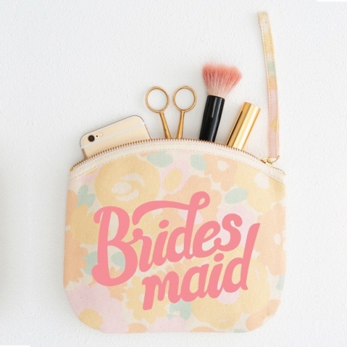 Bridesmaid Floral Canvas Pouch