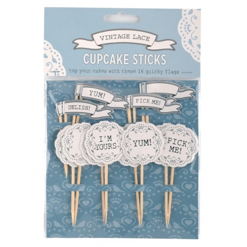 Cupcake Decoration Toppers - Vintage Lace