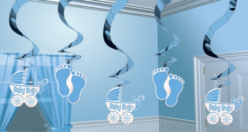 Hanging Swirl Decoration - Baby Boy