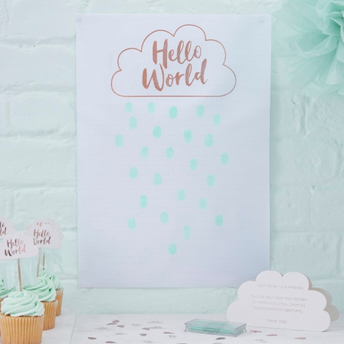 Rose Gold Fingerprint Guest Book - Hello World