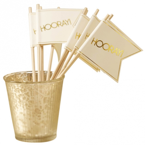 Mini Flaggen Hooray Gold/Ivory - Metallic Perfection