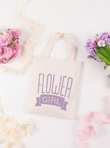 Jutebeutel - Flower Girl - lila