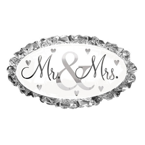 Foil Balloon Mr. & Mrs. - silver / white